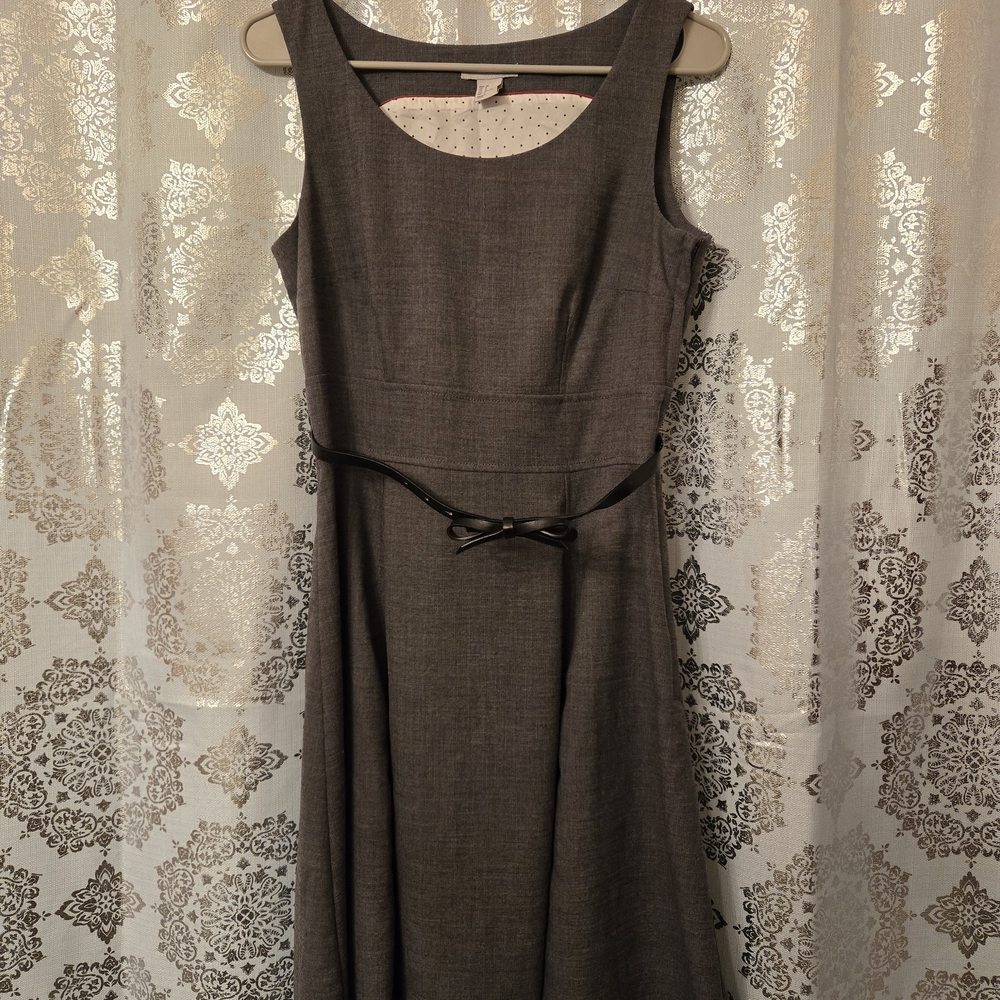 H&M Gray Sleeveless Sheath Dress, Size 8